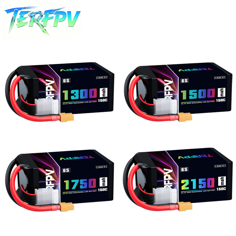 Drone Battery 6S - Batterie Lipo TERFPV 6S 22.2V 1300/1500/1750./2150mAh