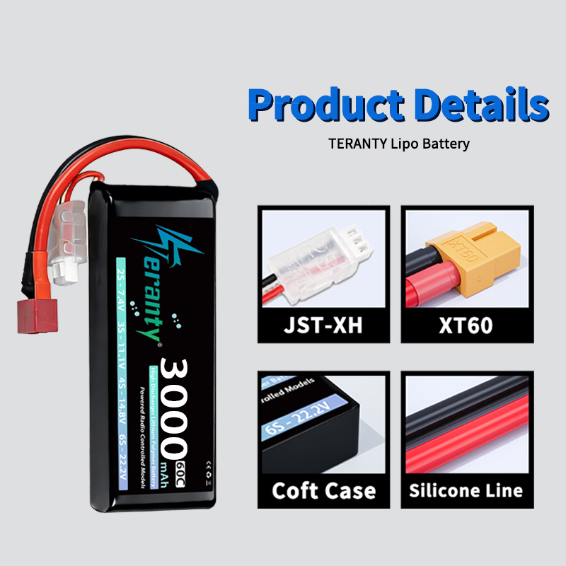 Batterie Lipo TERANTY 2S 3000m - Drone Battery Connector avis et prix